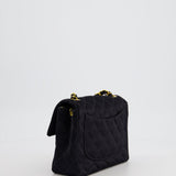 Chanel Vintage Satin Black Mini Square Flap Bag with 24K Gold Hardware