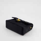 Chanel Vintage Satin Black Mini Square Flap Bag with 24K Gold Hardware