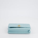 Chanel Baby Blue Quilted Trendy Wallet on Chain Bag in Lambskin Leather with Champagne Gold Hardware