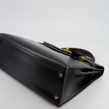 Hermès Vintage Kelly 32cm Sellier in Black Box Calf Leather with Gold Hardware