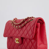 Chanel Pink Small Classic Double Flap Bag in Caviar Leather with Gold Hardware RRP £8,530