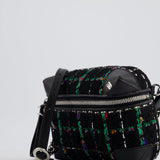 Chanel Black, Green Multi-Colour Tweed Bum Bag with Silver Hardware