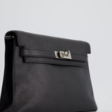 Hermès Kelly Elan Bag in Black Chévre Chamkila Leather with Palladium Hardware