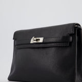 Hermès Kelly Elan Bag in Black Chévre Chamkila Leather with Palladium Hardware