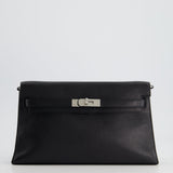 Hermès Kelly Elan Bag in Black Chévre Chamkila Leather with Palladium Hardware