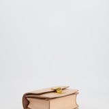 Céline Light Peach Leather Small Shoulder Box Bag with Gold Hardware