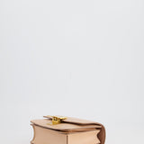 Céline Light Peach Leather Small Shoulder Box Bag with Gold Hardware