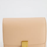 Céline Light Peach Leather Small Shoulder Box Bag with Gold Hardware