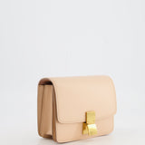 Céline Light Peach Leather Small Shoulder Box Bag with Gold Hardware