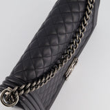 Chanel Black Large Boy Bag in Lambskin Leather with Ruthenium Hardware