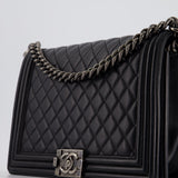 Chanel Black Large Boy Bag in Lambskin Leather with Ruthenium Hardware