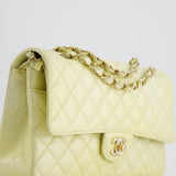 Chanel Lemon Sobert Shimmer Medium Classic Double Flap Bag in Iridescent Calfskin Gold Hardware  RRP £8,530