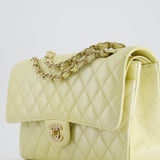 Chanel Lemon Sobert Shimmer Medium Classic Double Flap Bag in Iridescent Calfskin Gold Hardware  RRP £8,530