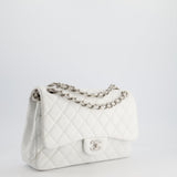 Chanel White Jumbo Classic Double Flap Bag in Lambskin Leather with Silver Hardware RRP £9,240