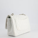 Chanel White Jumbo Classic Double Flap Bag in Lambskin Leather with Silver Hardware RRP £9,240