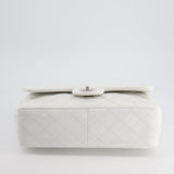 Chanel White Jumbo Classic Double Flap Bag in Lambskin Leather with Silver Hardware RRP £9,240