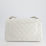 Chanel White Jumbo Classic Double Flap Bag in Lambskin Leather with Silver Hardware RRP £9,240