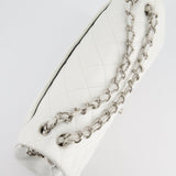 Chanel White Jumbo Classic Double Flap Bag in Lambskin Leather with Silver Hardware RRP £9,240