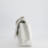 Chanel White Jumbo Classic Double Flap Bag in Lambskin Leather with Silver Hardware RRP £9,240