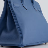 Hermès Birkin Bag 30cm in Bleu Azur Togo Leather and Palladium Hardware