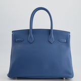 Hermès Birkin Bag 30cm in Bleu Azur Togo Leather and Palladium Hardware