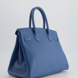 Hermès Birkin Bag 30cm in Bleu Azur Togo Leather and Palladium Hardware