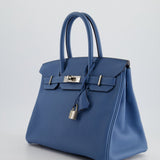 Hermès Birkin Bag 30cm in Bleu Azur Togo Leather and Palladium Hardware