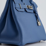 Hermès Birkin Bag 30cm in Bleu Azur Togo Leather and Palladium Hardware