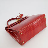 Hermès Kelly Bag 28cm in Sanguine Crocodile Niloticus Leather with Gold Hardware