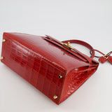 Hermès Kelly Bag 28cm in Sanguine Crocodile Niloticus Leather with Gold Hardware