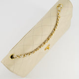 Chanel Vintage Beige Large Single Flap Bag in Caviar Leather with 24k Gold Hardware