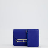 Hermès Roulis Slim Belt Wallet in Bleu France Chevre Leather with Palladium Hardware