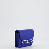 Hermès Roulis Slim Belt Wallet in Bleu France Chevre Leather with Palladium Hardware