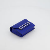 Hermès Roulis Slim Belt Wallet in Bleu France Chevre Leather with Palladium Hardware