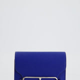 Hermès Roulis Slim Belt Wallet in Bleu France Chevre Leather with Palladium Hardware