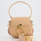 Chloé Small Beige Leather Tess Shoulder Bag with Gold Hardware RRP £1,790