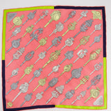 Hermès Pink, Merveilleuses Lanternes Silk Scarf 42cm x 42cmp