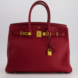 Hermès Birkin 35cm Bag in Rouge Grénate Togo Leather with Gold Hardware