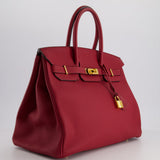 Hermès Birkin 35cm Bag in Rouge Grénate Togo Leather with Gold Hardware