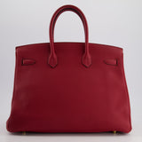 Hermès Birkin 35cm Bag in Rouge Grénate Togo Leather with Gold Hardware