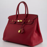 Hermès Birkin 35cm Bag in Rouge Grénate Togo Leather with Gold Hardware