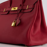 Hermès Birkin 35cm Bag in Rouge Grénate Togo Leather with Gold Hardware