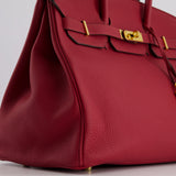 Hermès Birkin 35cm Bag in Rouge Grénate Togo Leather with Gold Hardware