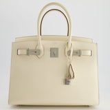 *RARE & HOT* Hermès Birkin Bag 30cm Sellier in Nata Epsom Leather with Palladium Hardware