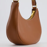 Celine Tan Ava Bag in Smooth Calfskin with Triomphe Embroidery and Gold Hardware