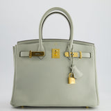 Hermès Birkin 30cm Retourne Bag in Gris Neve Clemence Leather with Gold Hardware