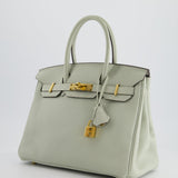 Hermès Birkin 30cm Retourne Bag in Gris Neve Clemence Leather with Gold Hardware