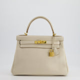 Hermès Kelly 28cm Retourne Bag in Craie Togo Leather with Gold Hardware