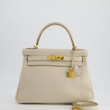 Hermès Kelly 28cm Retourne Bag in Craie Togo Leather with Gold Hardware