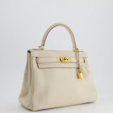 Hermès Kelly 28cm Retourne Bag in Craie Togo Leather with Gold Hardware